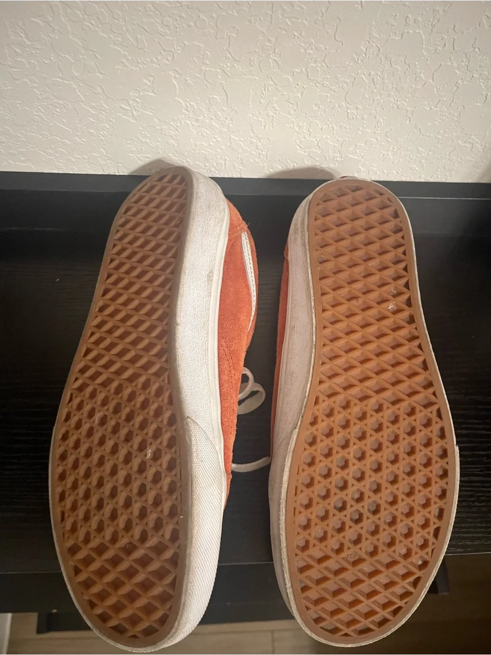Vans Men's Suede Low-Top Sneakers in Burnt Orange with White Stripe